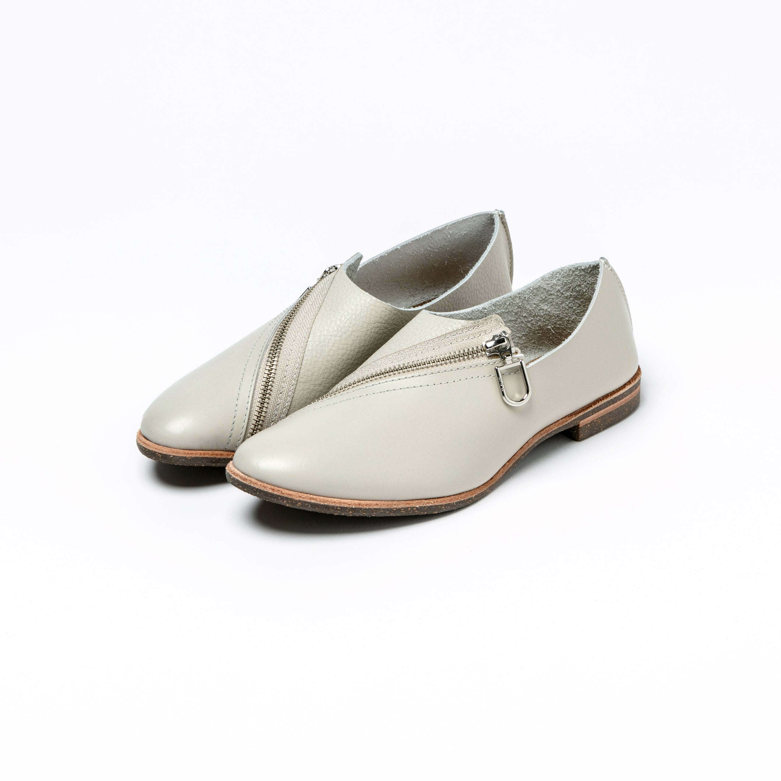 ZIP SHOES  SMOOTH GREIGE  SHRINK IVORY