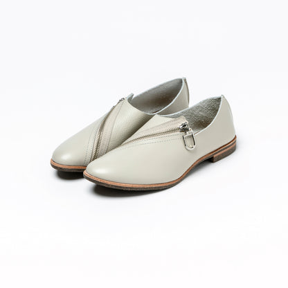 ZIP SHOES  SMOOTH GREIGE  SHRINK IVORY