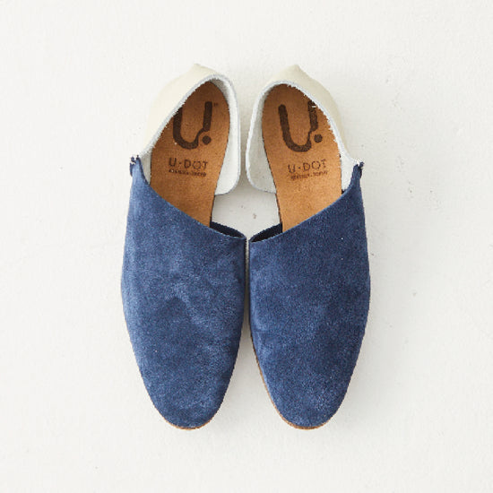2-PIECES SLIP-ON SUEDE NAVY/SHRINK IVORY