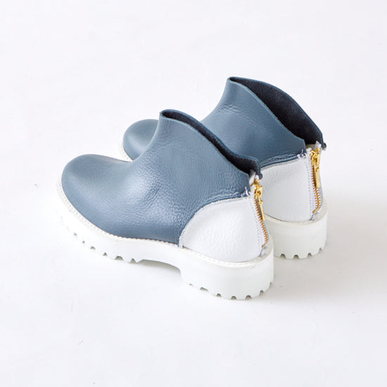 BACK ZIP BOOTS　BLUE GRAY / WHITE (TANK DOUBLE SOLE)